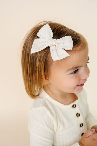 Linen Bow - Confetti Headband