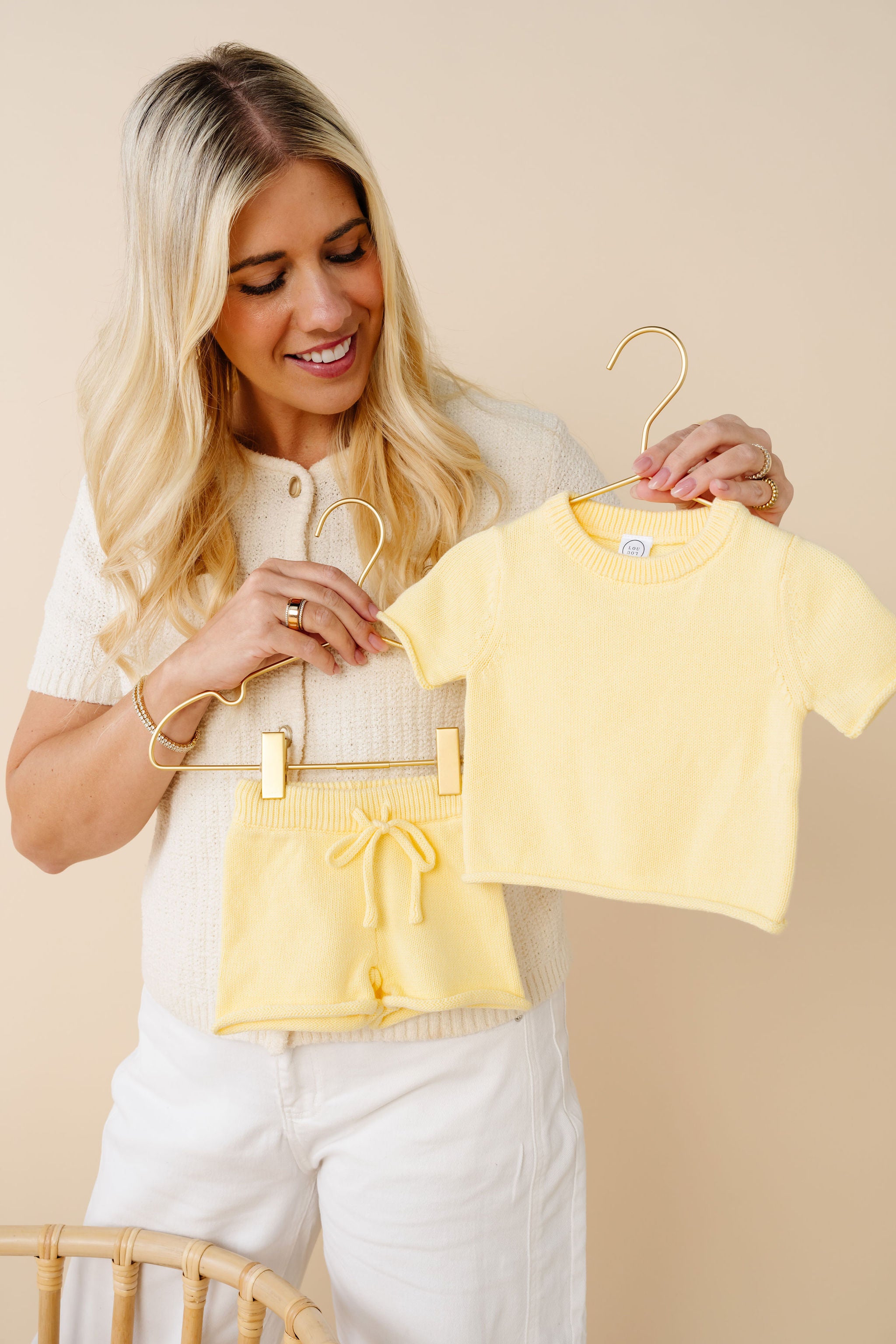 Knit Shirt + Short Set - Butter Yellow