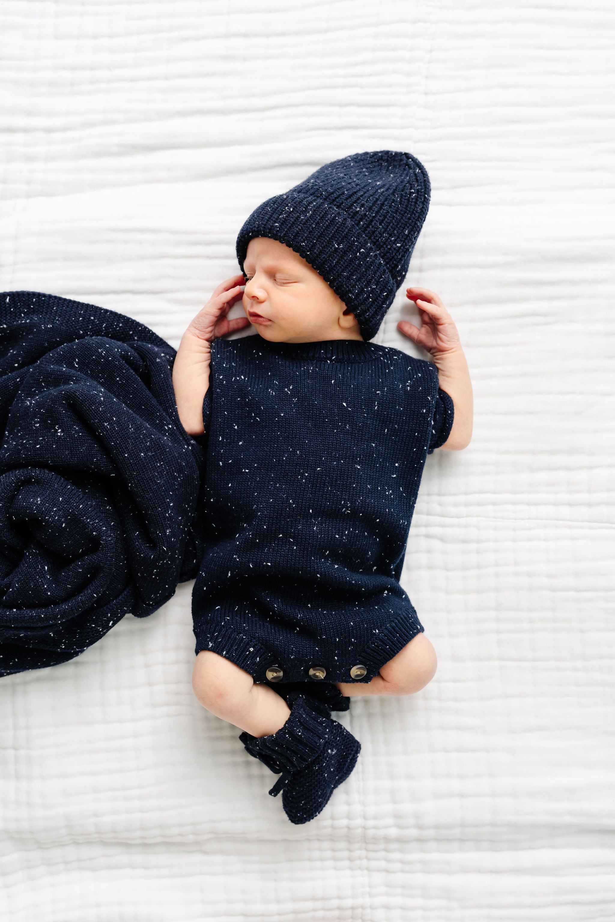 Knit Onesie - Navy Speckle