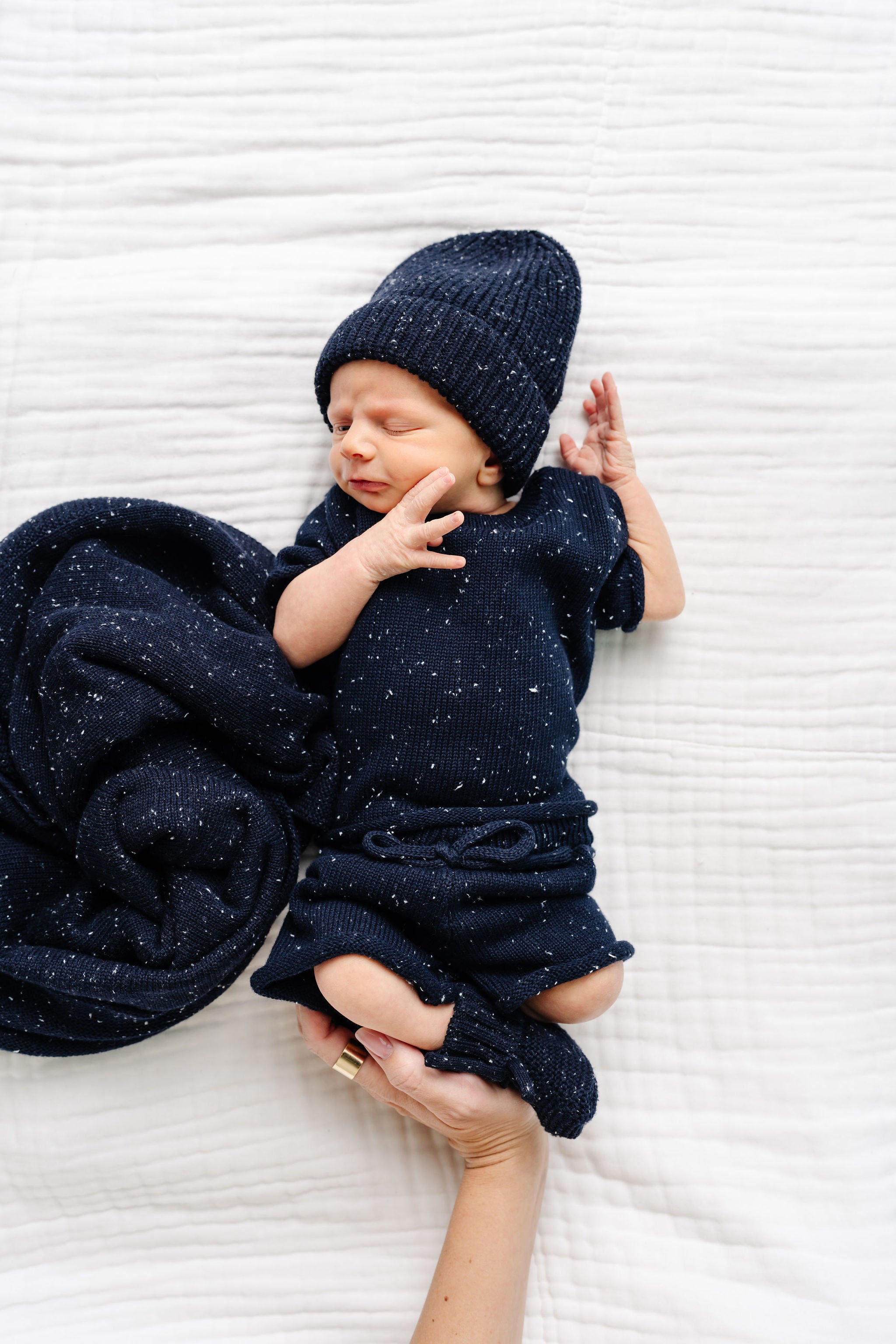 Knit Shorts - Navy Speckle