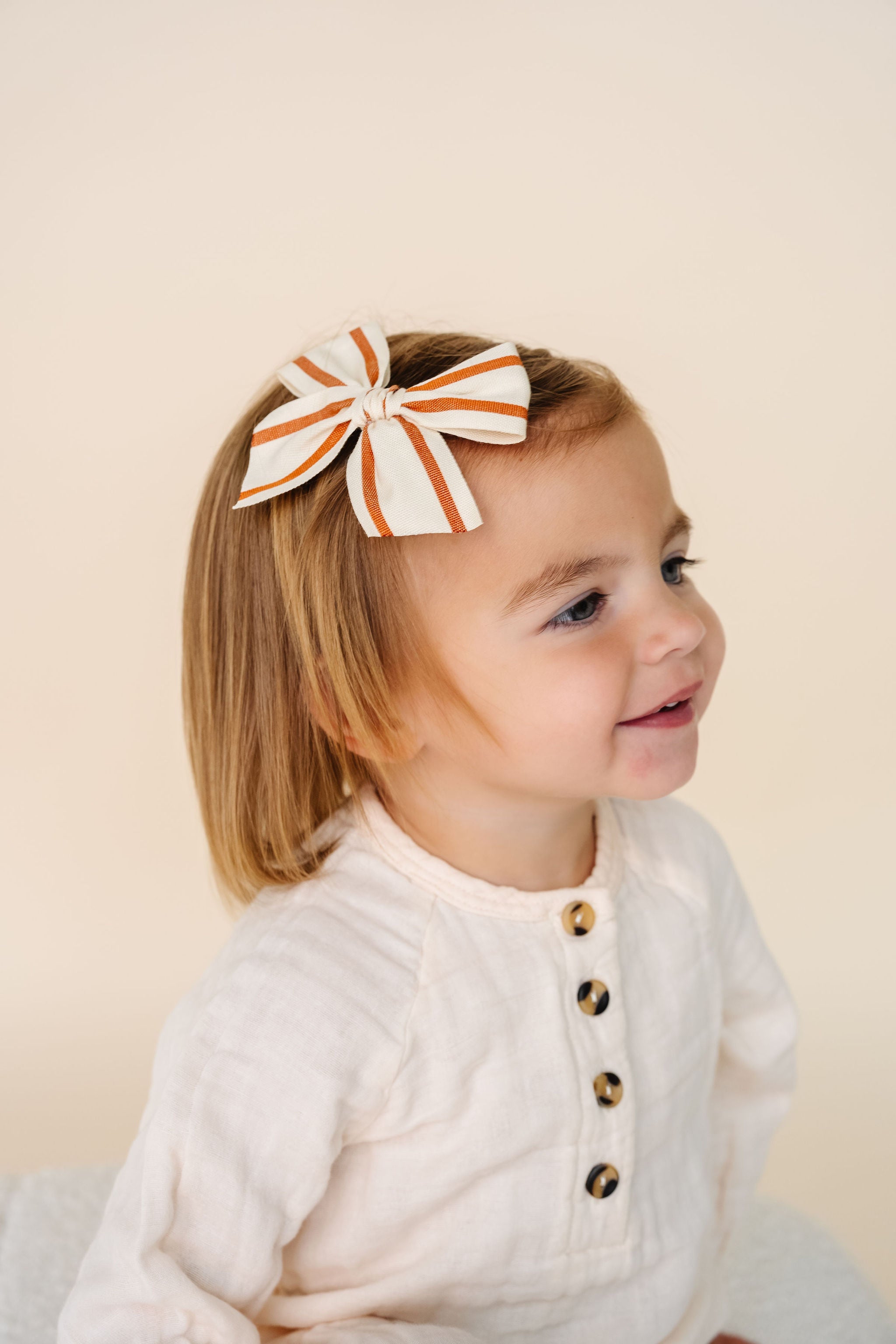 Ribbon Bow - Copper Stripe Clip