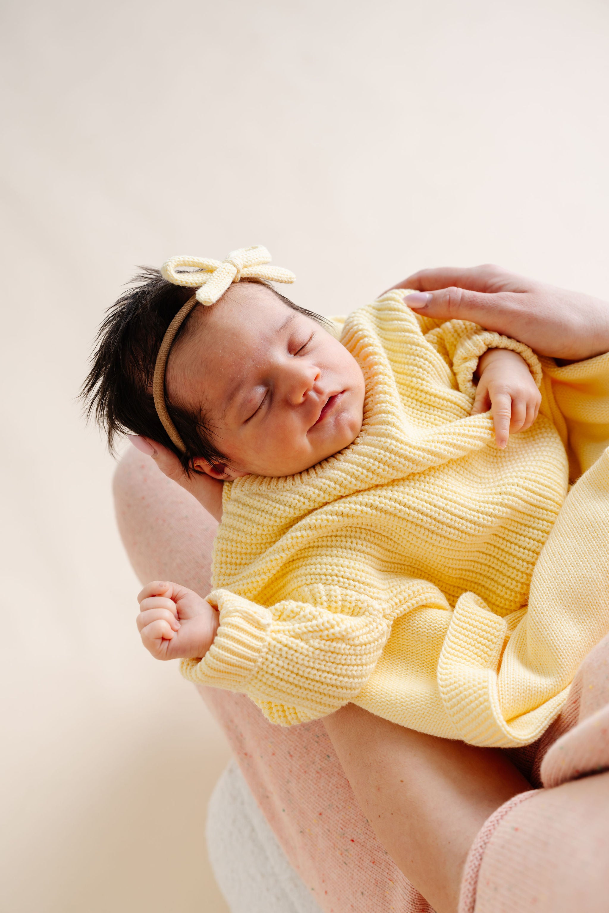 Sweater Bow - Butter Yellow Knit