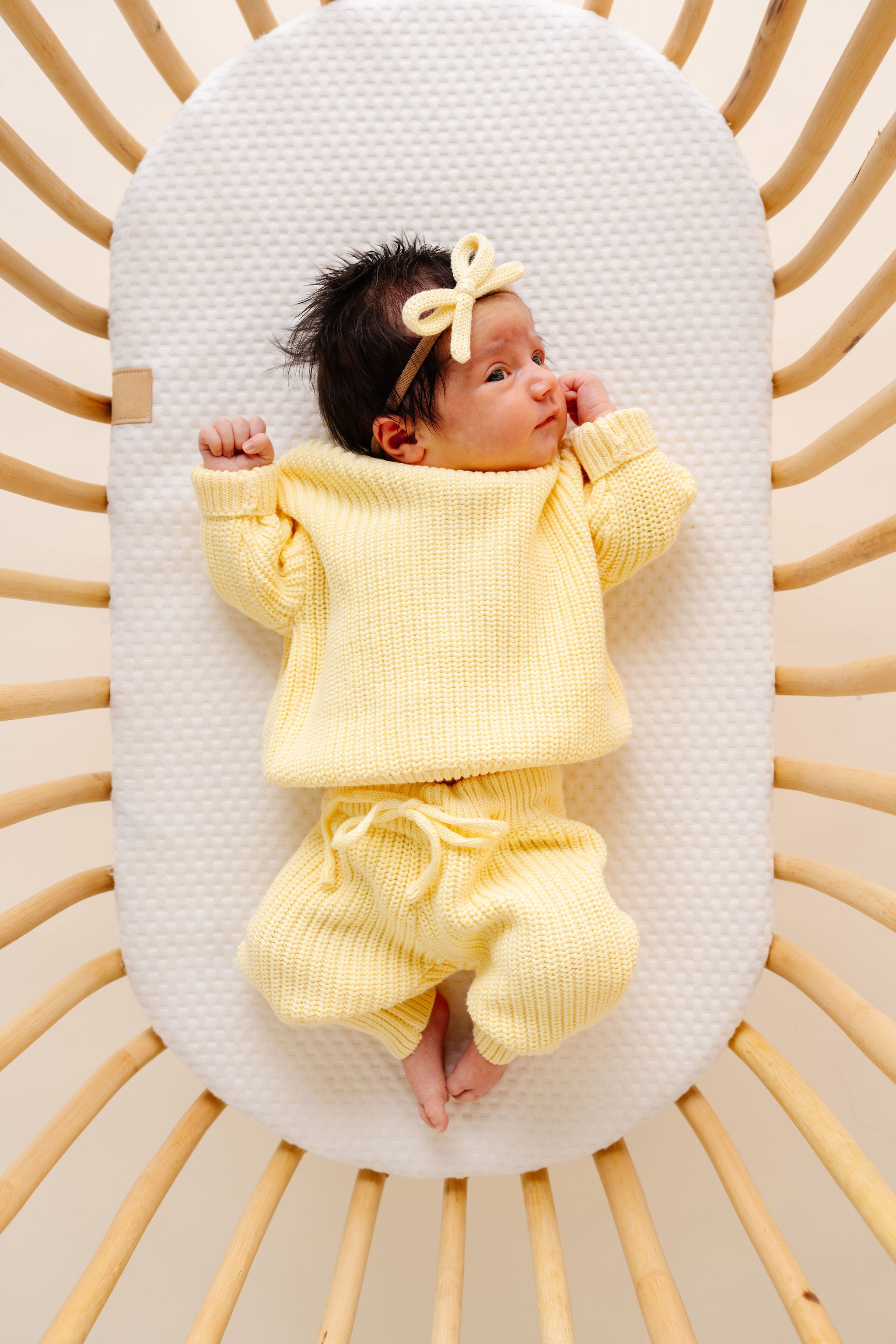 Sweater Bow - Butter Yellow Knit