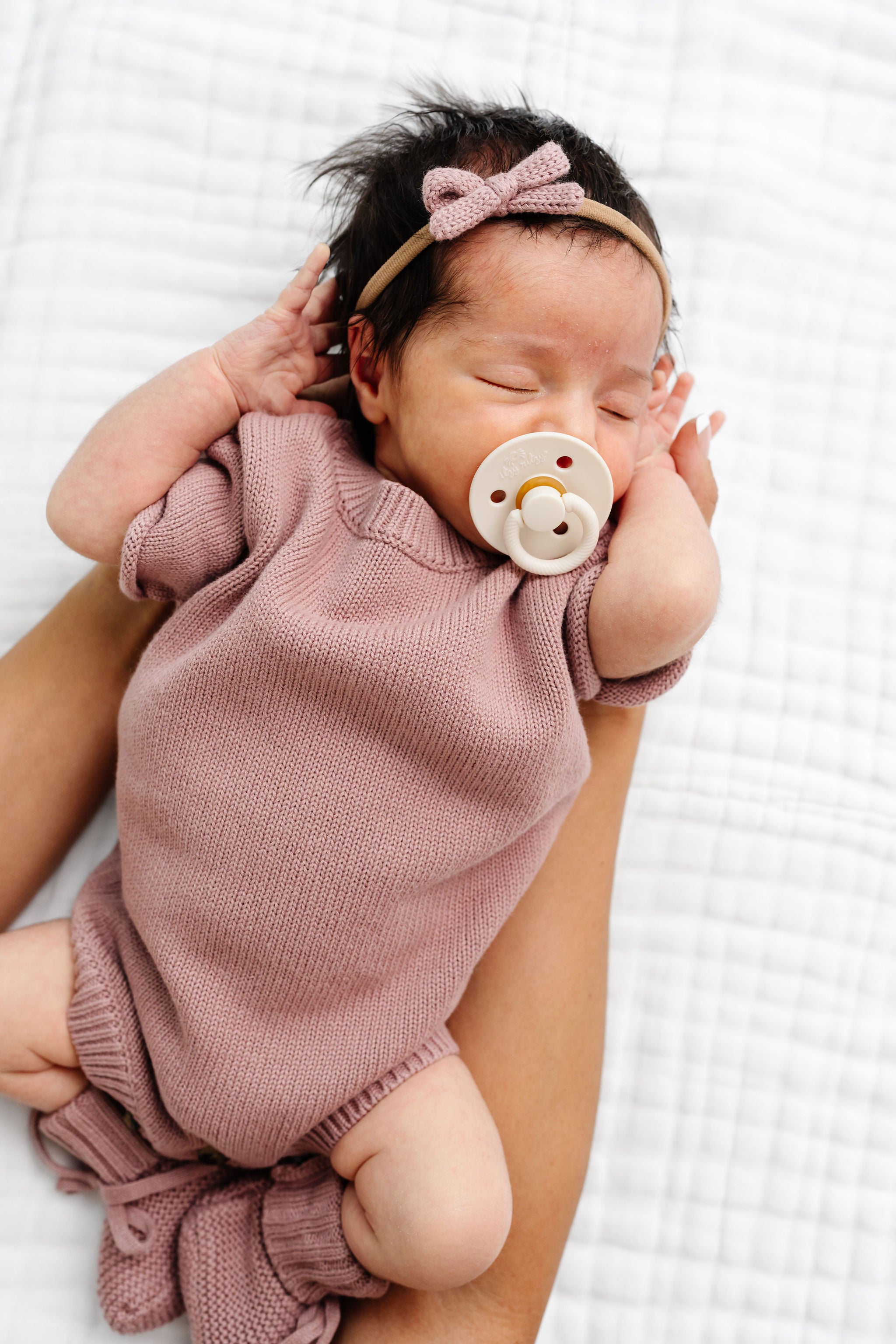 Sweater Bow 3 Pack - Petal Speckle Knit