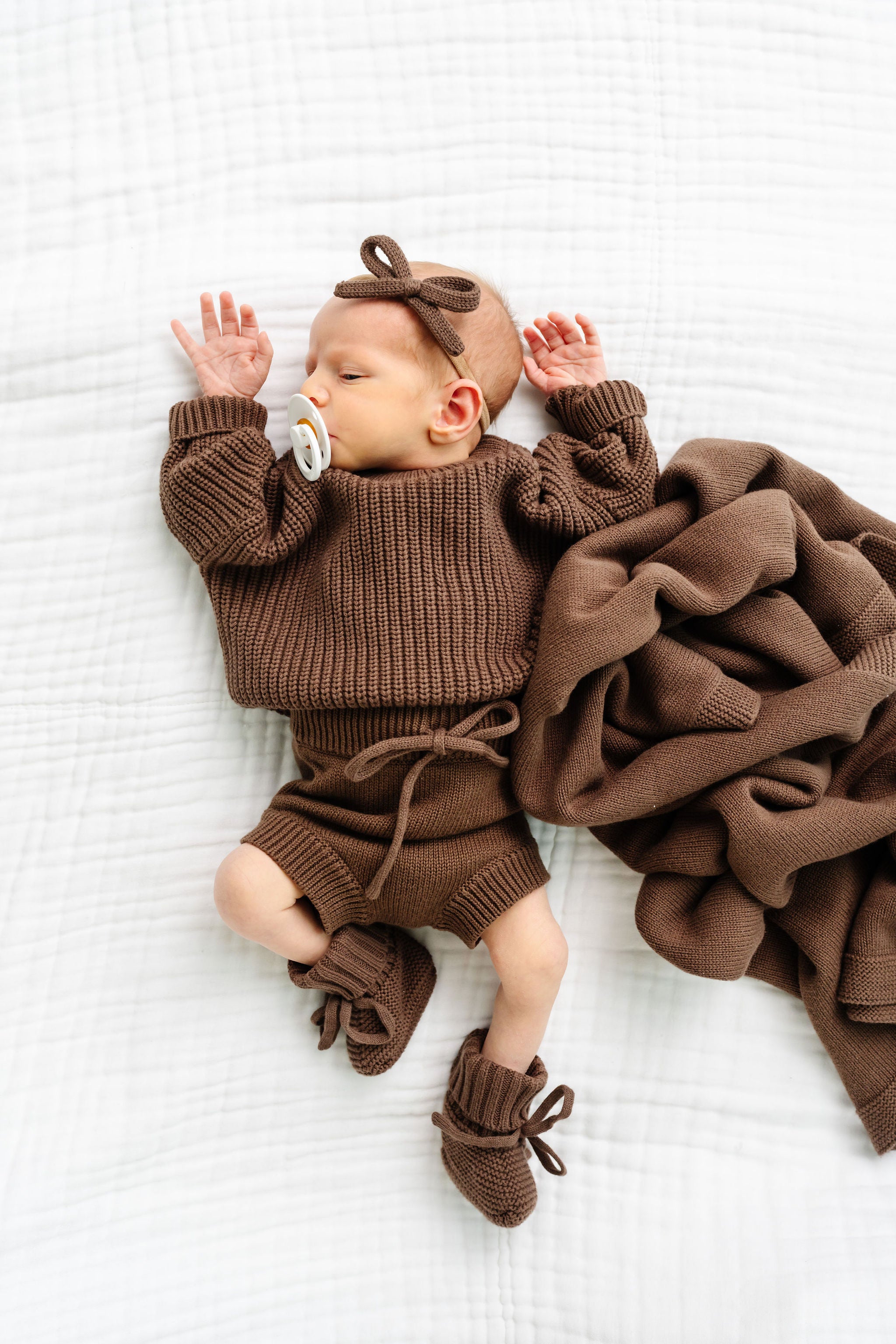 Knit Booties - Cocoa