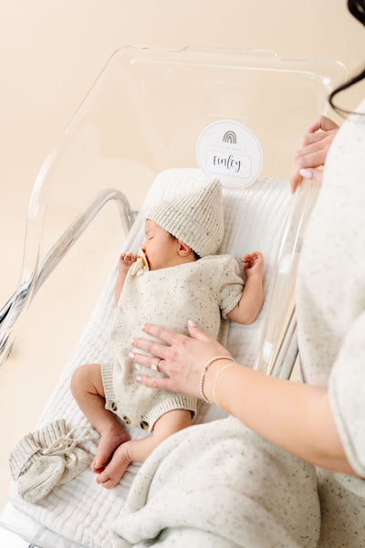 Knit Booties - Cream Speckle
