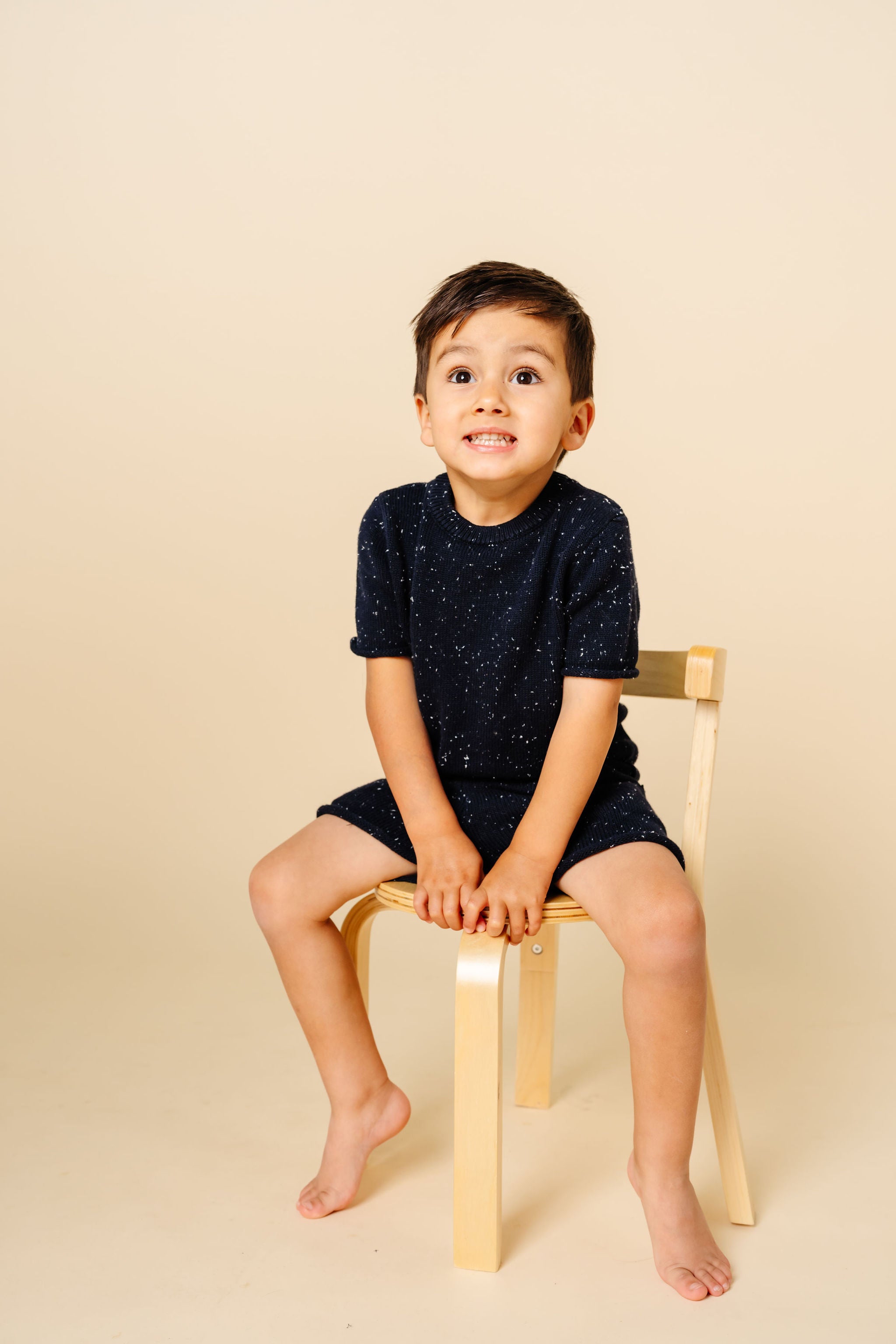 Knit Shorts - Navy Speckle