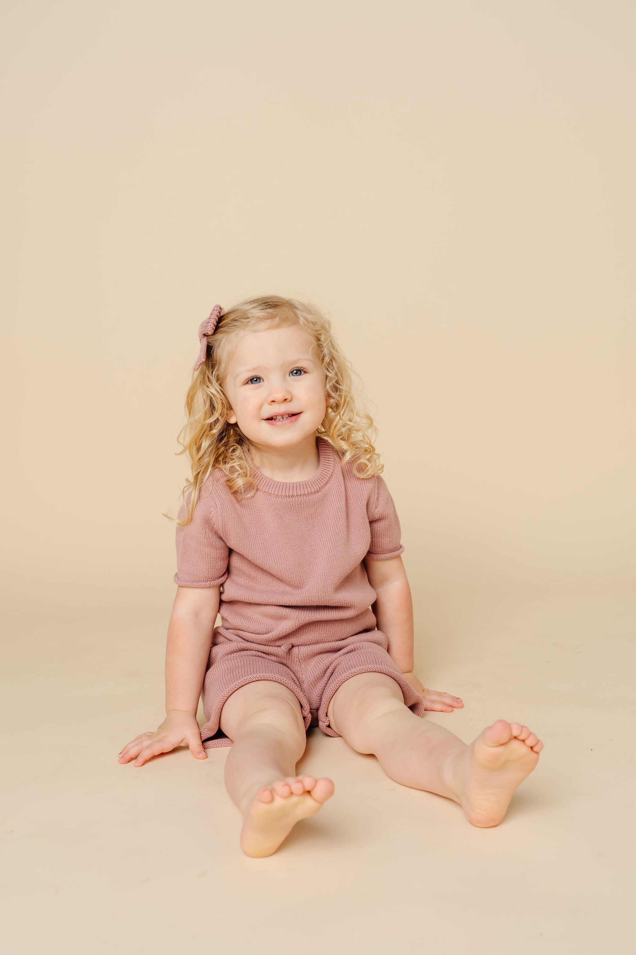 Knit Shirt + Short Set - Mauve
