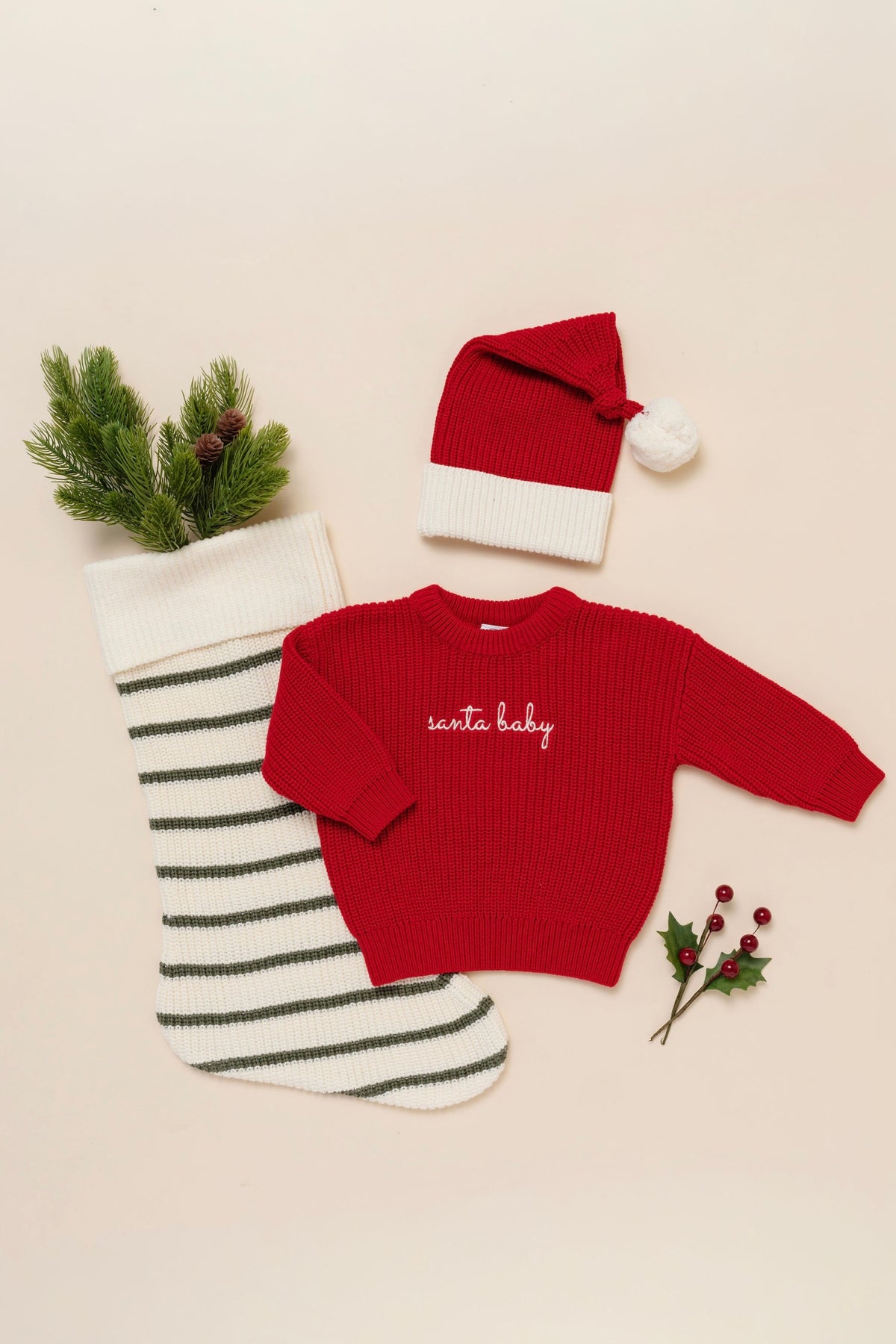 Knit Chunky Sweater - "Santa Baby"