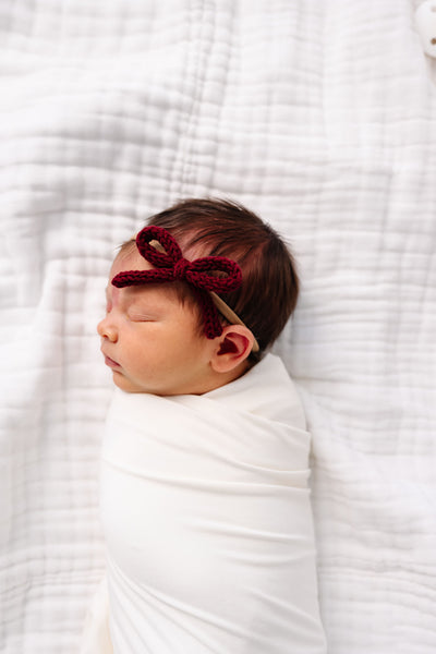 Crochet Bow - Wine