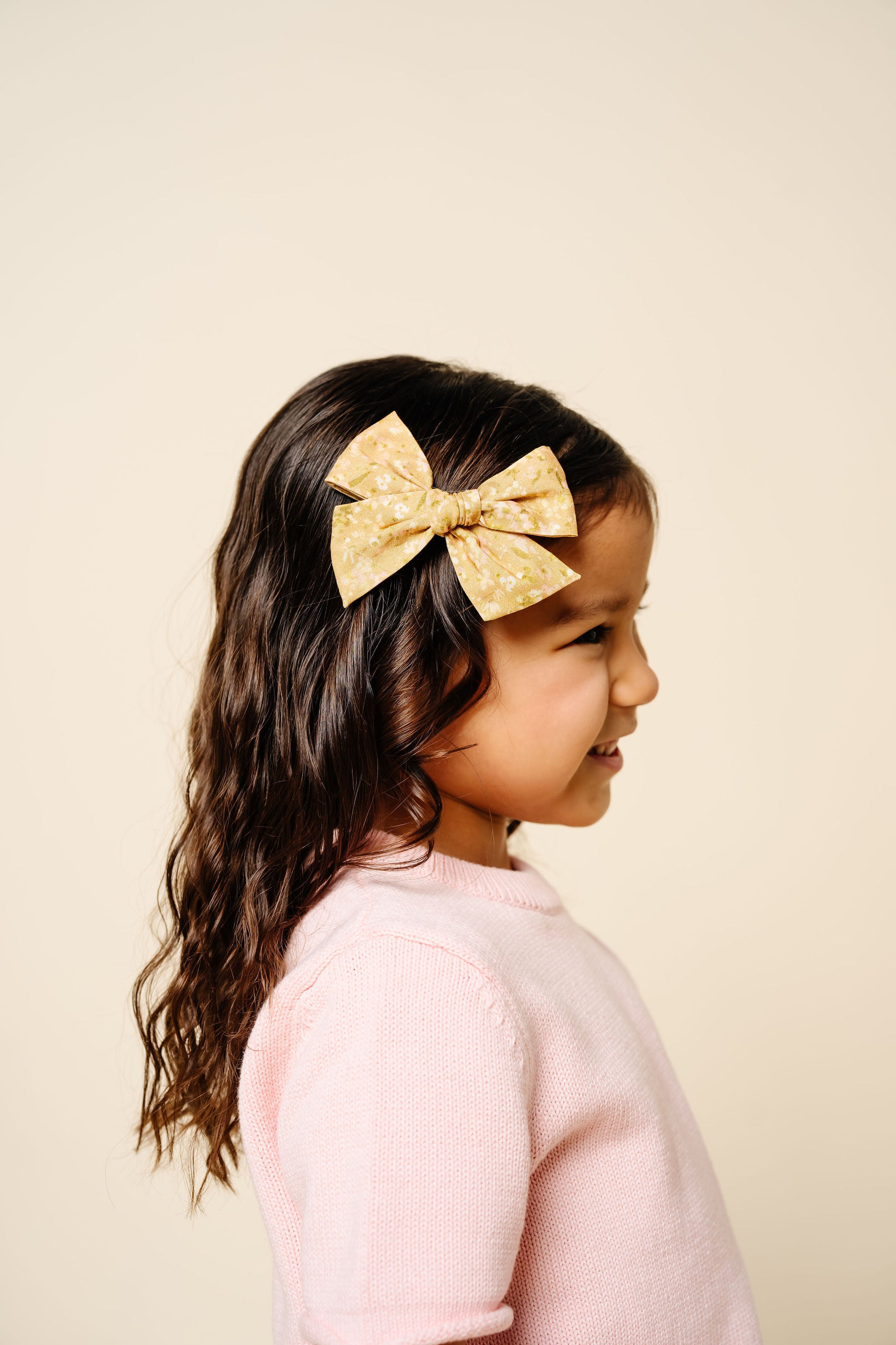Bow 3 Pack: Yellow Floral Clips