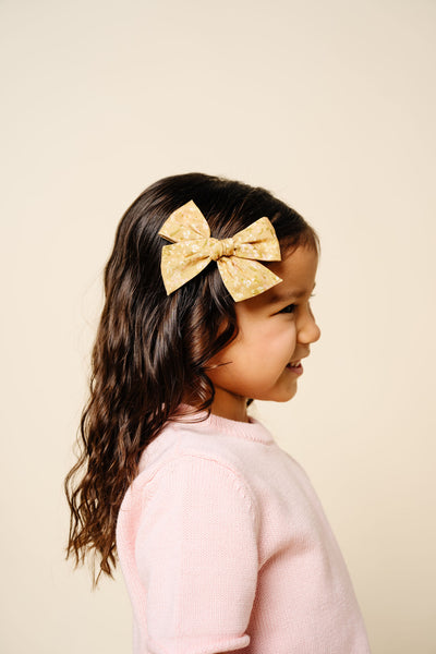 Bow 3 Pack: Yellow Floral Clips