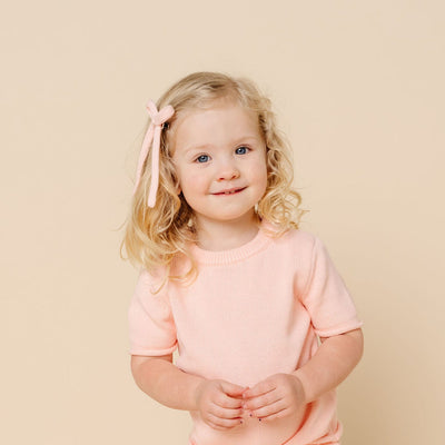 Sweater Bow - Ballet Knit Sash Clip