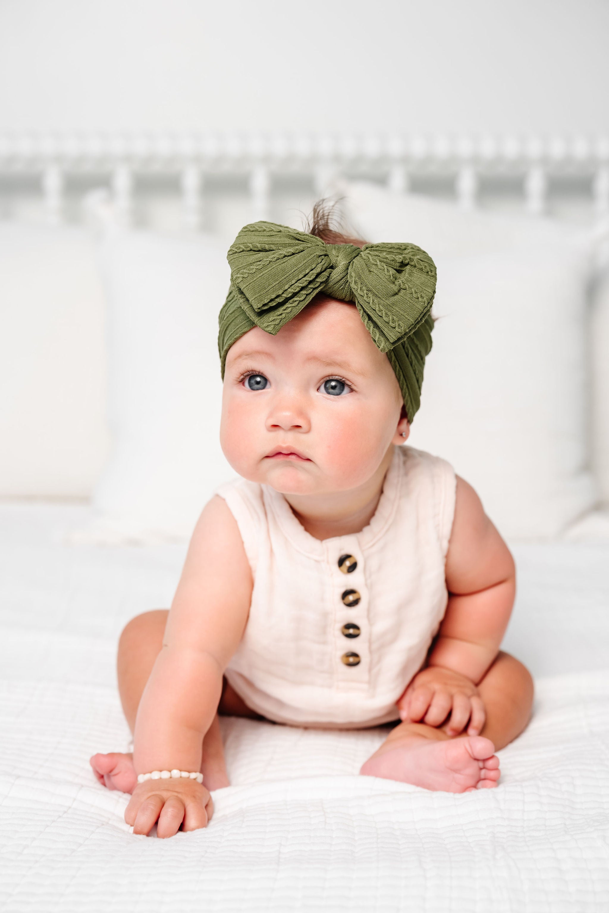 Cable Knit Headband - Olive