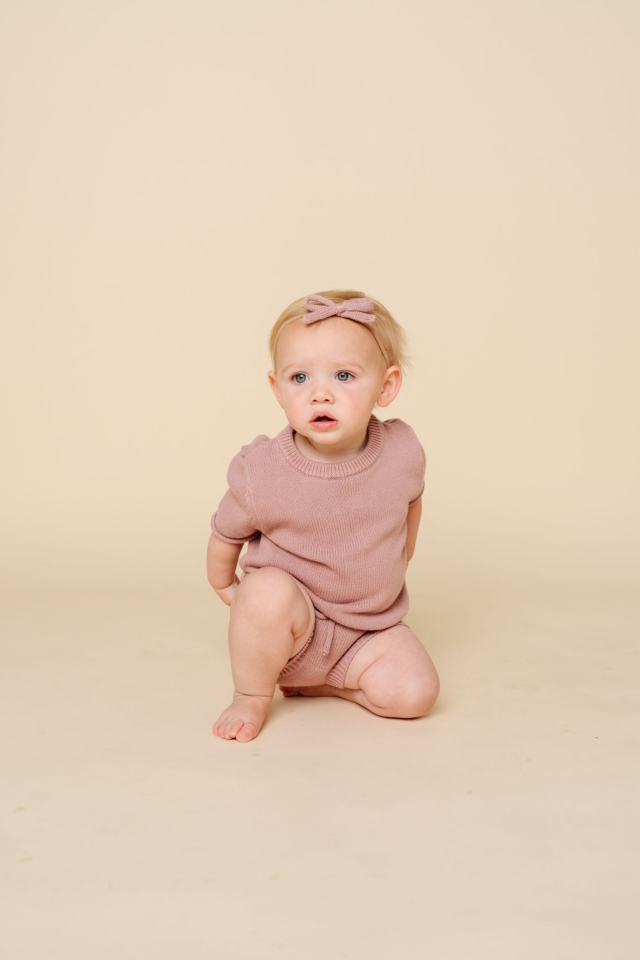 Knit Short Sleeve Tee - Mauve