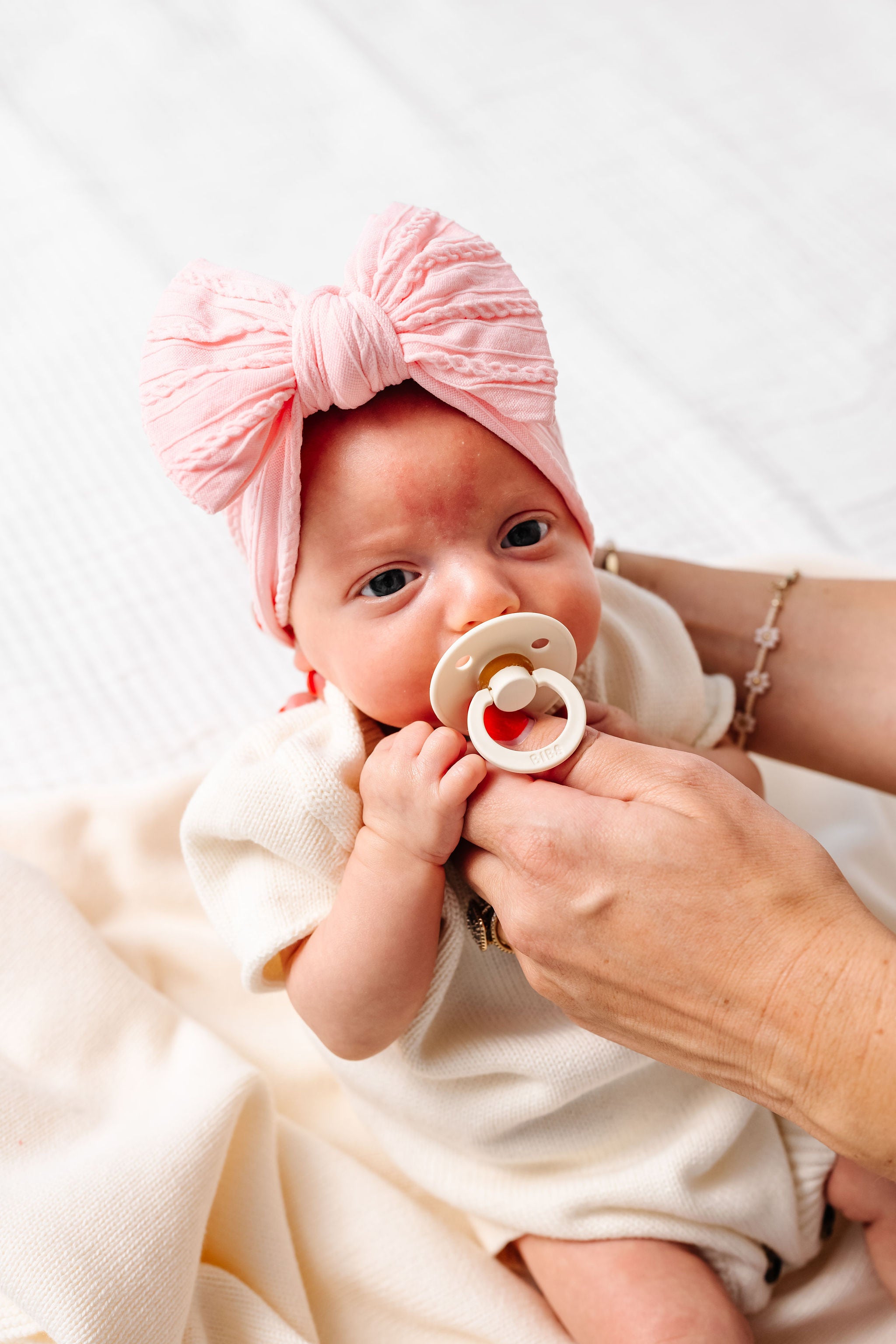 Cable Knit Headband - Baby Pink