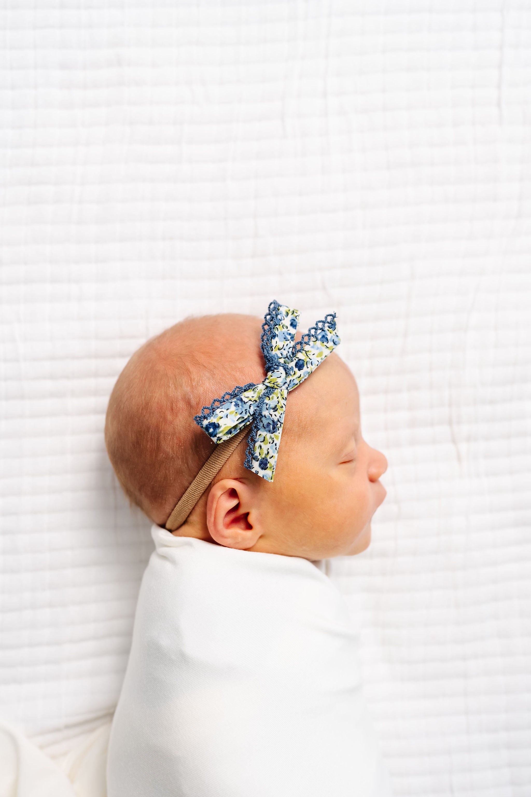 Ribbon Bow - Blue Bell Lace Headband