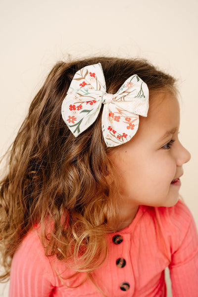 Heirloom Bow - Coral Floral Headband