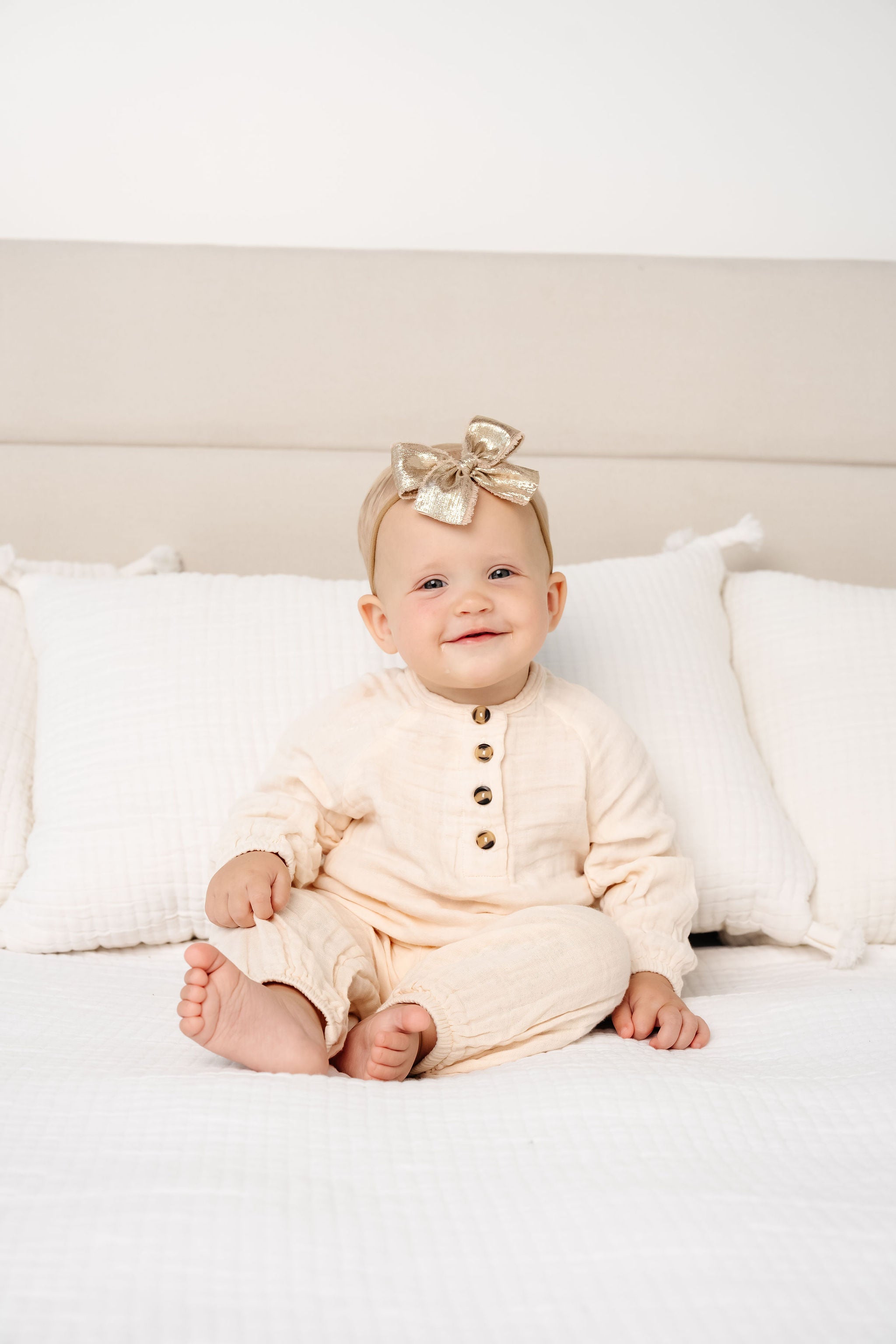 Chiffon Bow - Gold