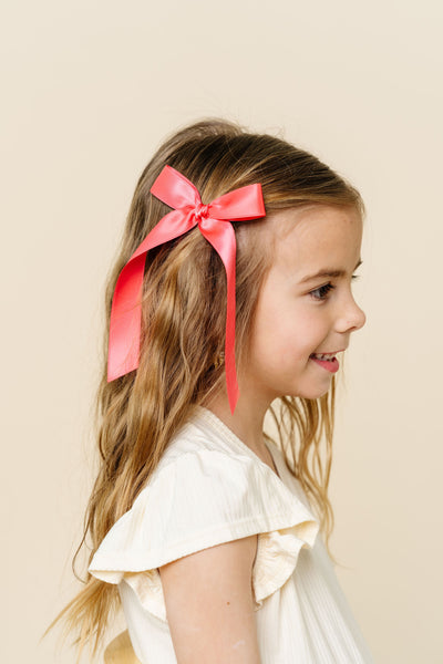 Satin Bow - Melon Sash Clip