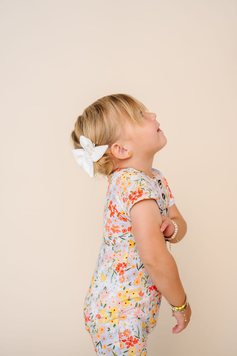 Velvet - Ivory Bow Clip