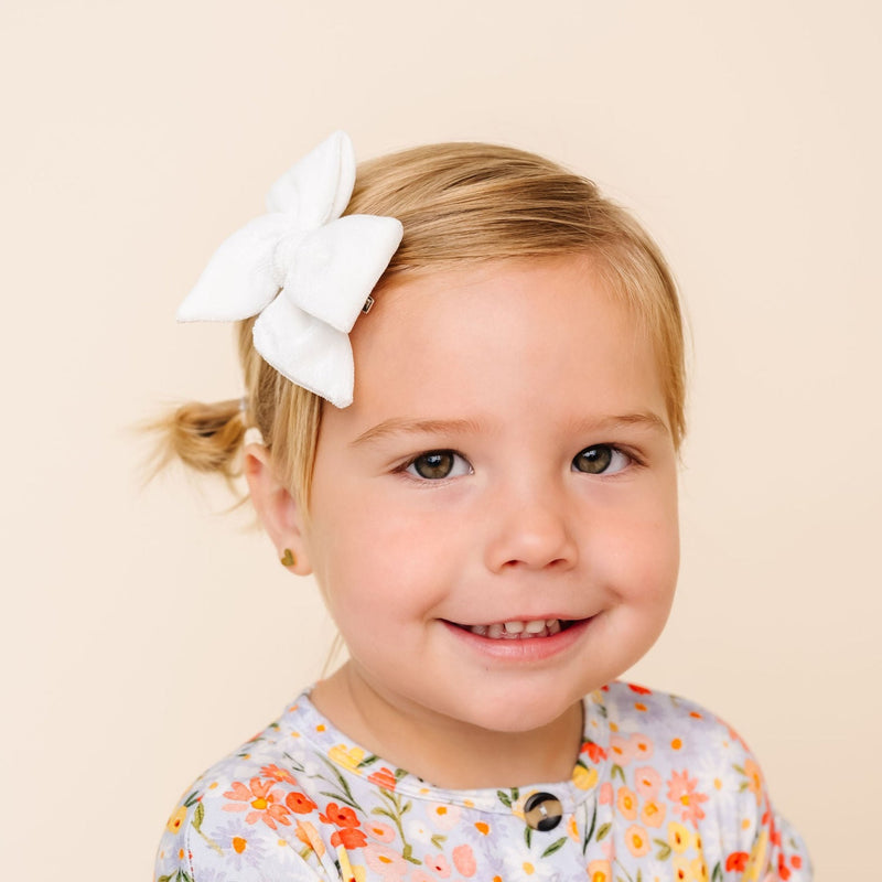 Velvet - Ivory Bow Clip