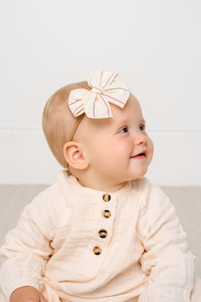Heirloom Bow - Purple Stripe Headband