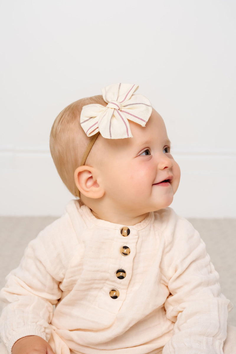 Heirloom Bow - Purple Stripe Headband