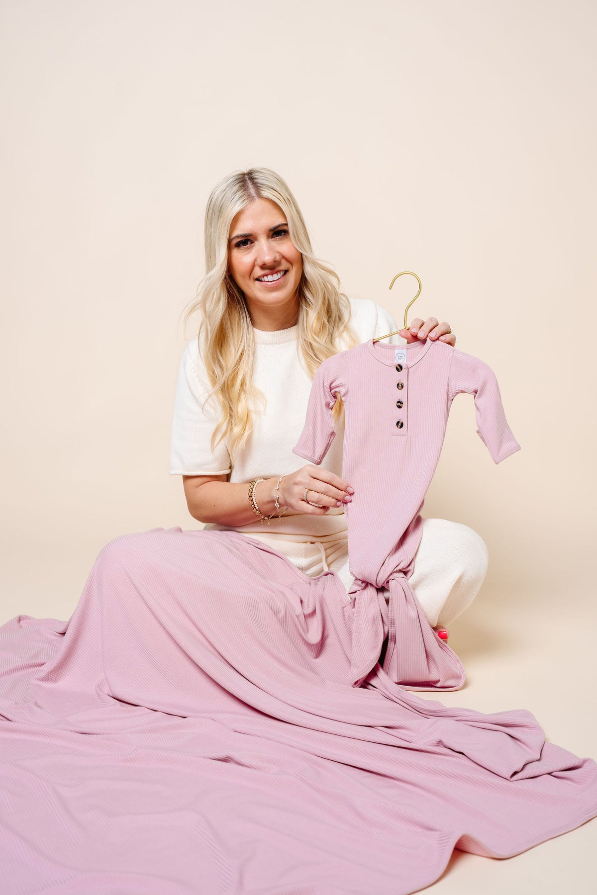 Haven Ribbed Newborn Headband Bundle + Knotted Gown