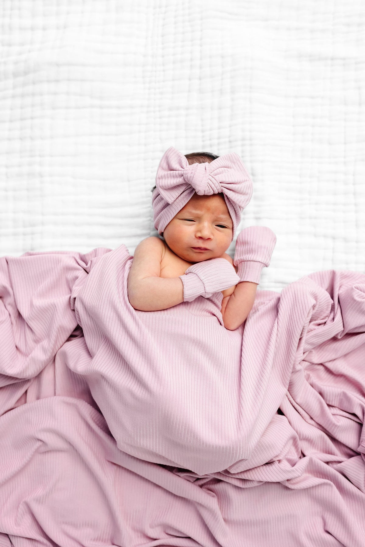 Haven Ribbed Newborn Headband Bundle + Zipper Footie