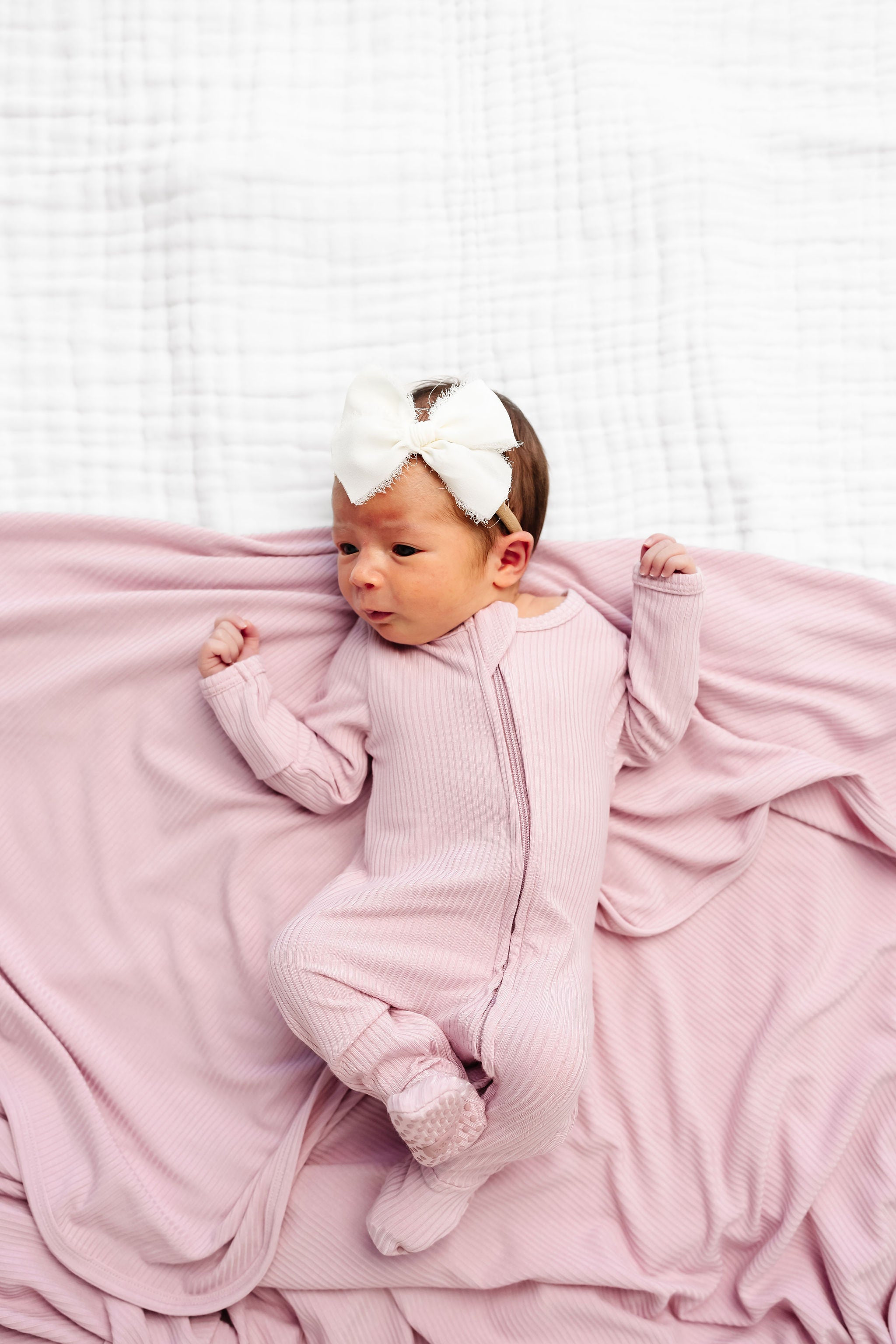 Chiffon Bow - Dove White Headband