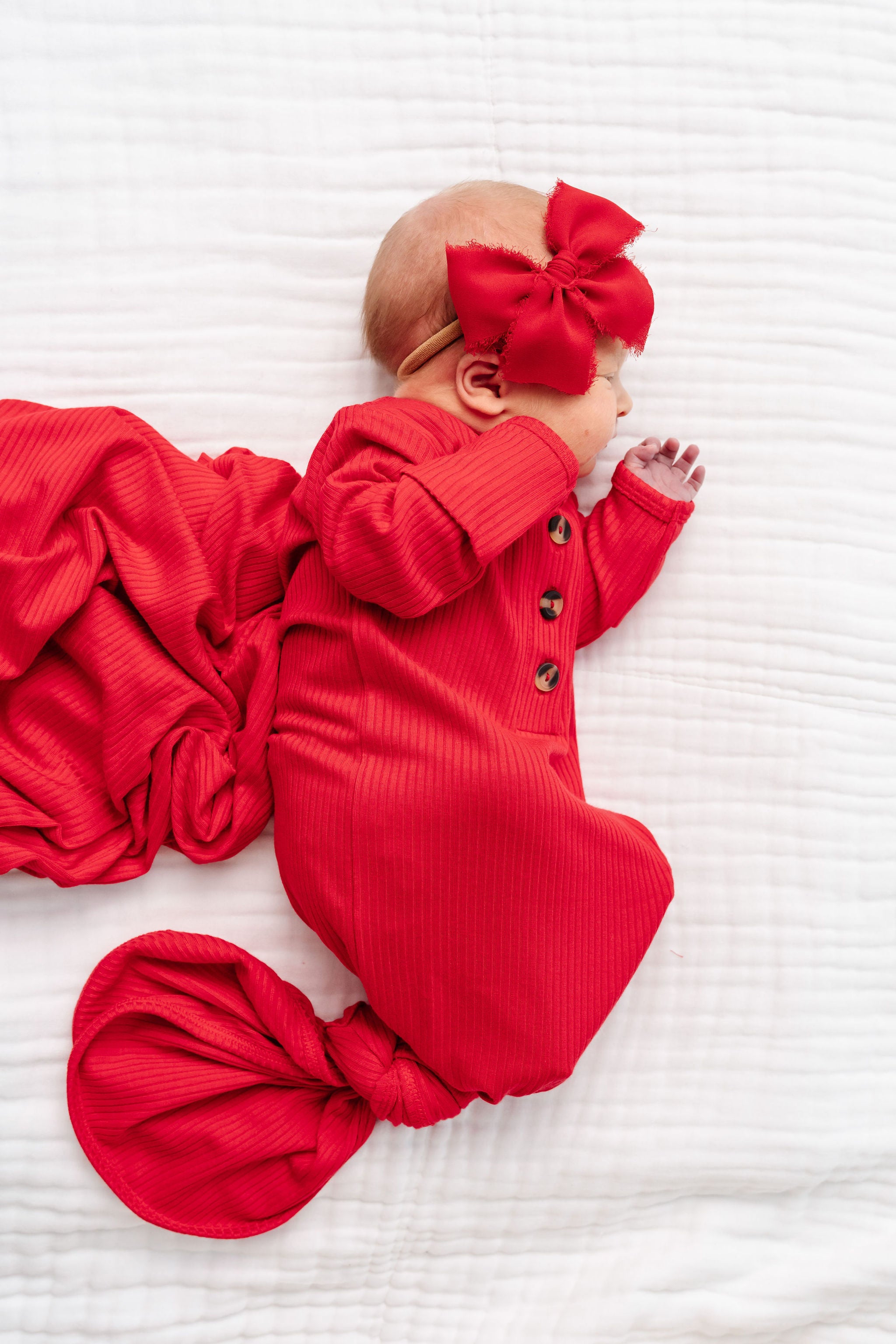 Chiffon Bow - Red
