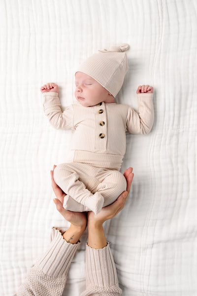 Cove Ribbed Newborn Hat Bundle + Top + Bottoms