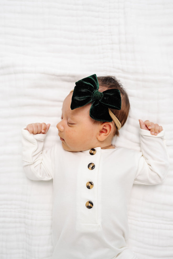 Velvet - Pine Bow Headband