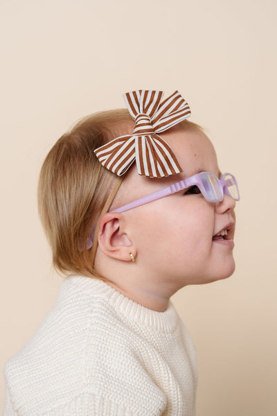 Classic Bow - Cocoa Stripe