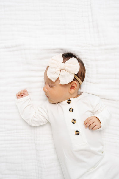 Cloud Muslin™ Heirloom Bow - Cream Headband