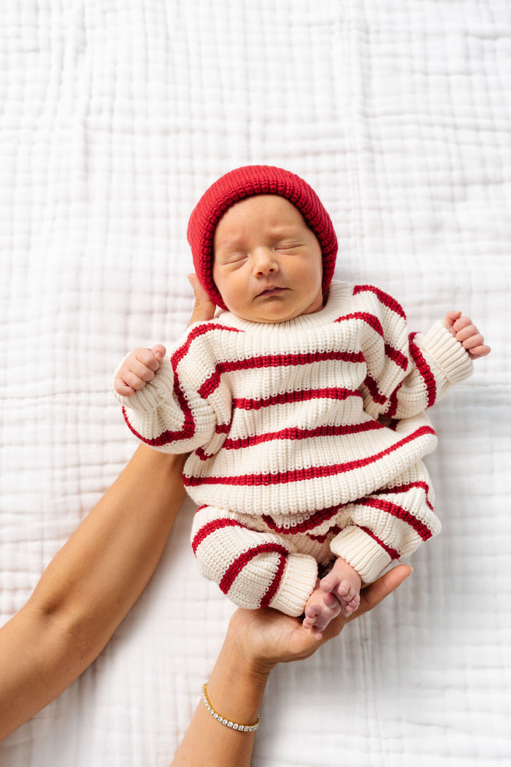 Knit Beanie Bundle - Red