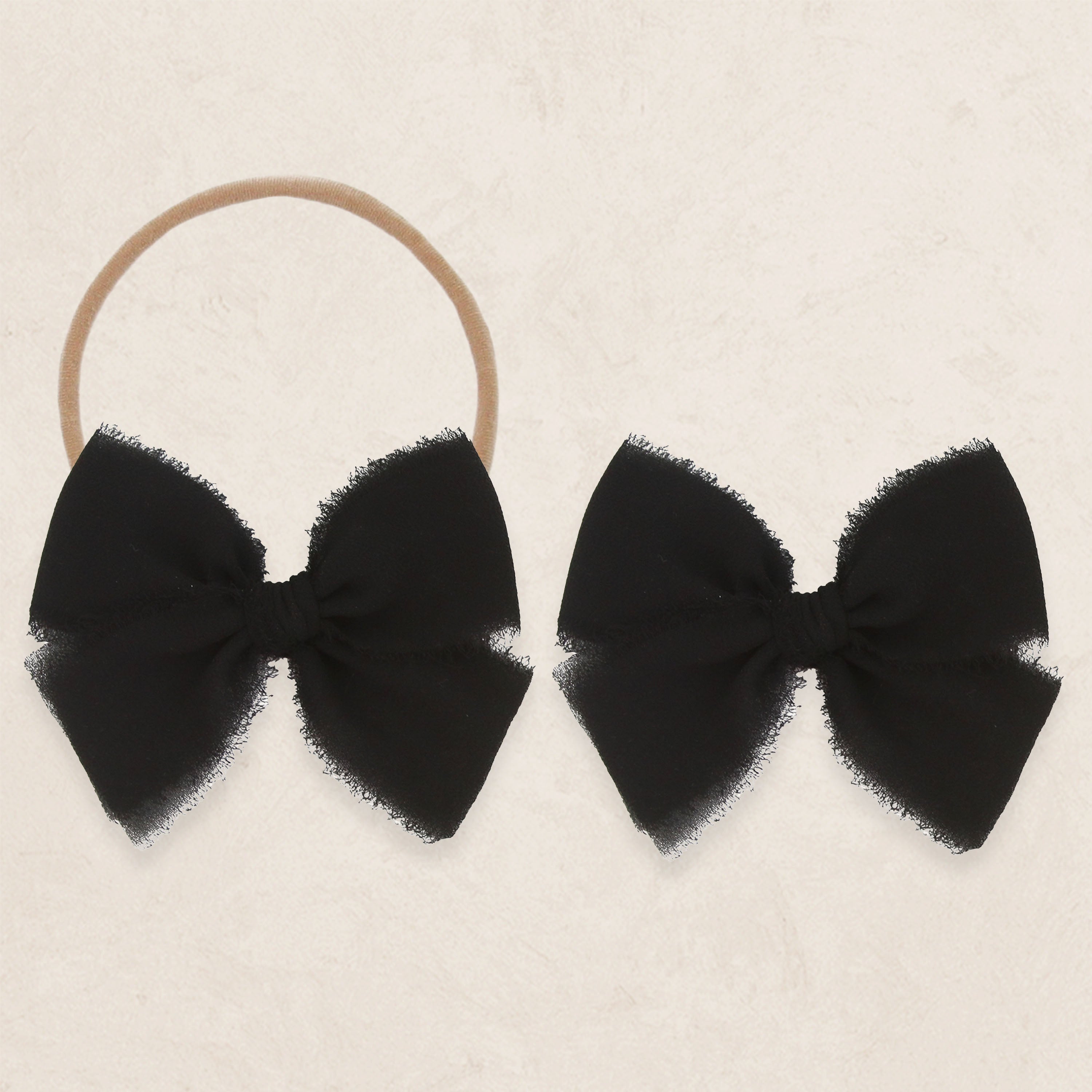 Chiffon Bow - Black