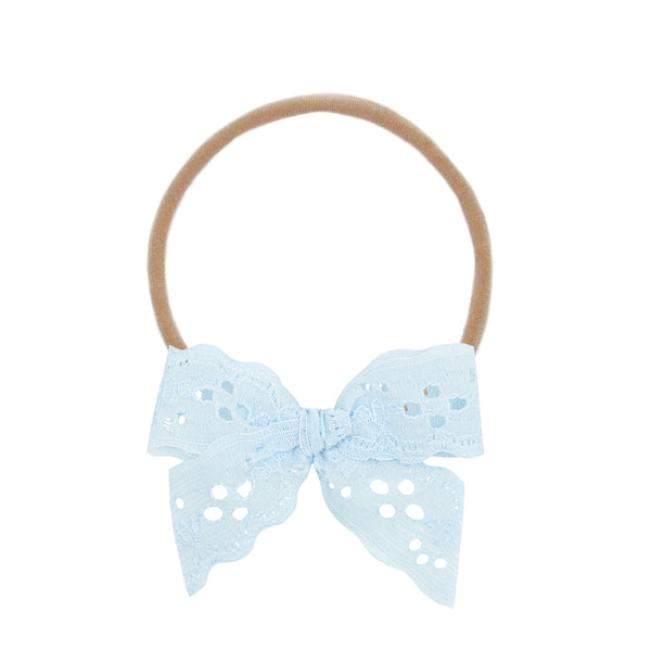 Vintage Bow - Baby Blue Eyelet