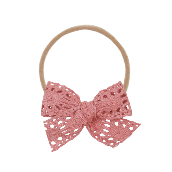 Vintage Bow - Berry Crochet Lace