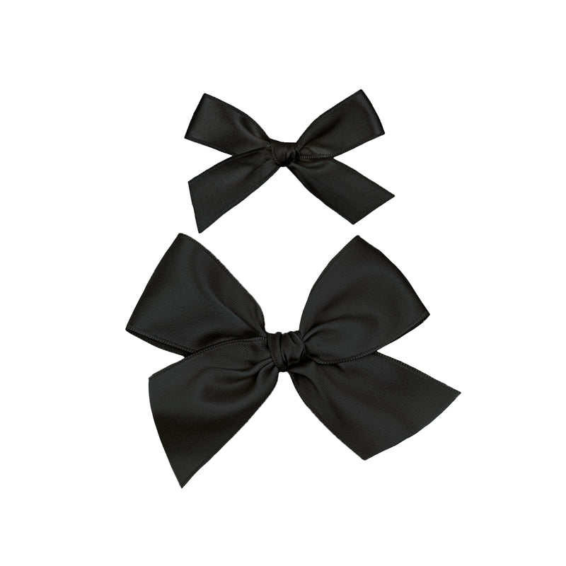 Satin Bow - Black Clip