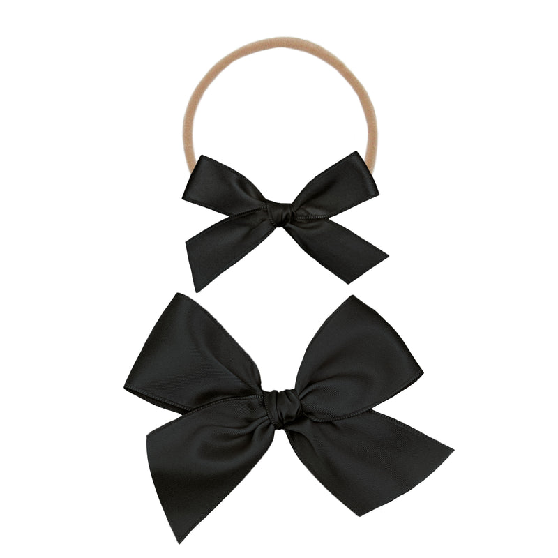 Satin Bow - Black Headband