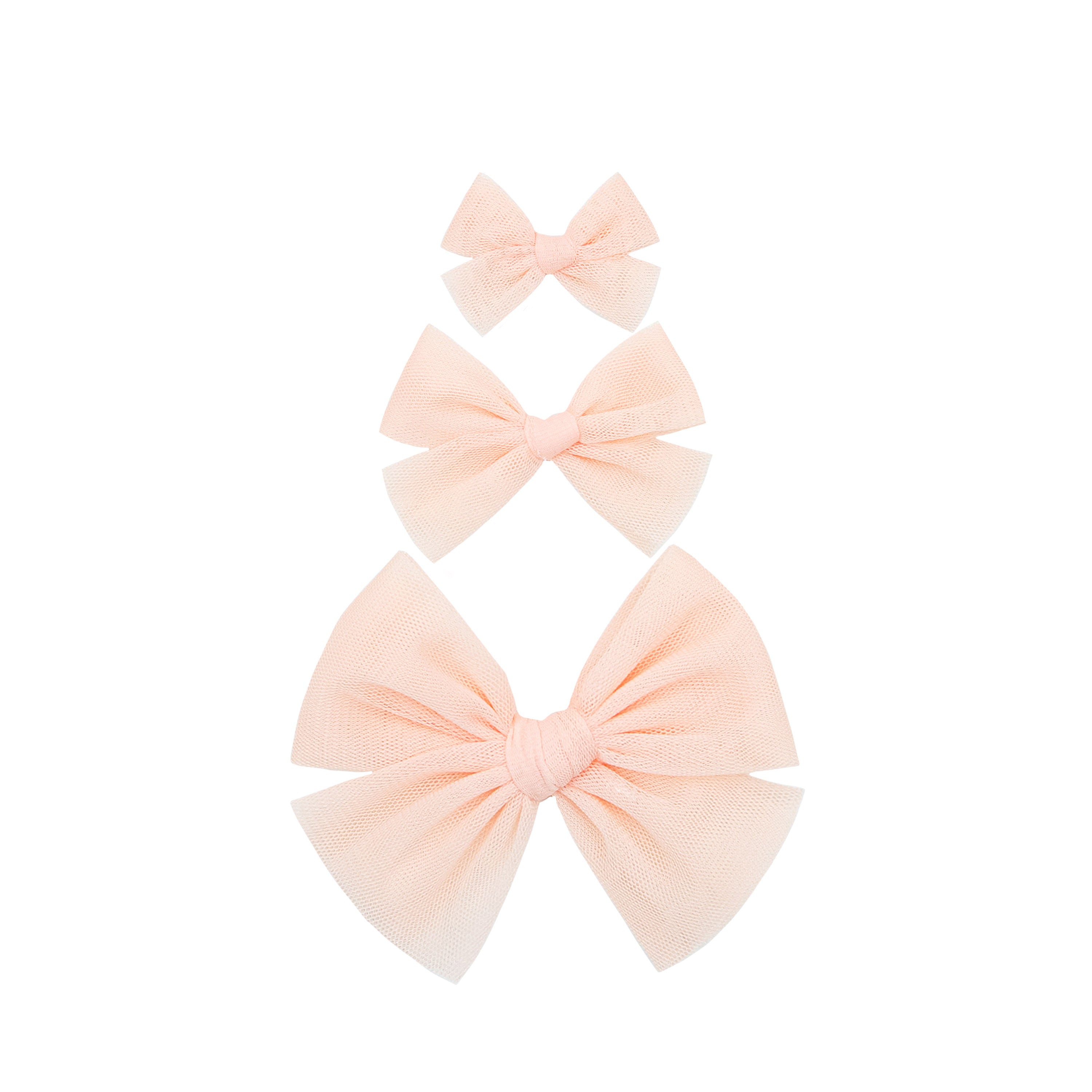 Tulle Bow - Blush Clip