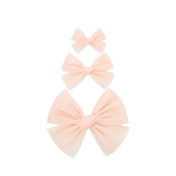 Tulle Bow - Blush Clip