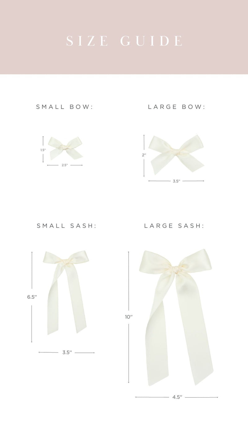 Satin Bow - White Sash Clip