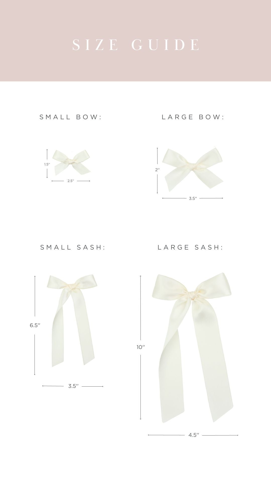 Satin Bow - Cream Sash Clip