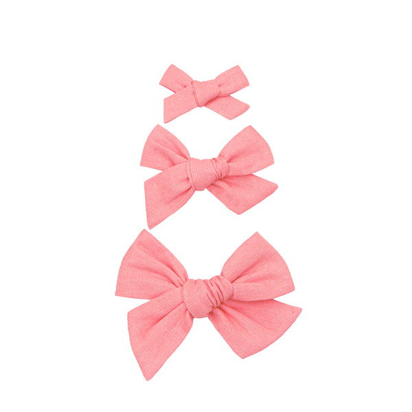 Linen Bow - Bubblegum Clip