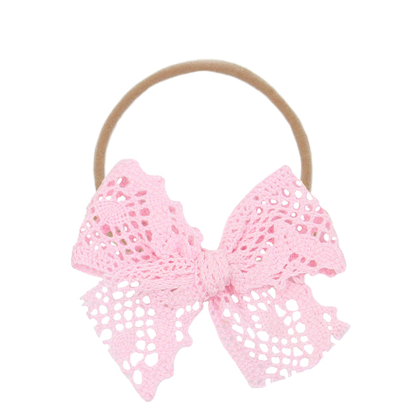 Vintage Bow - Bubblegum Crochet Lace