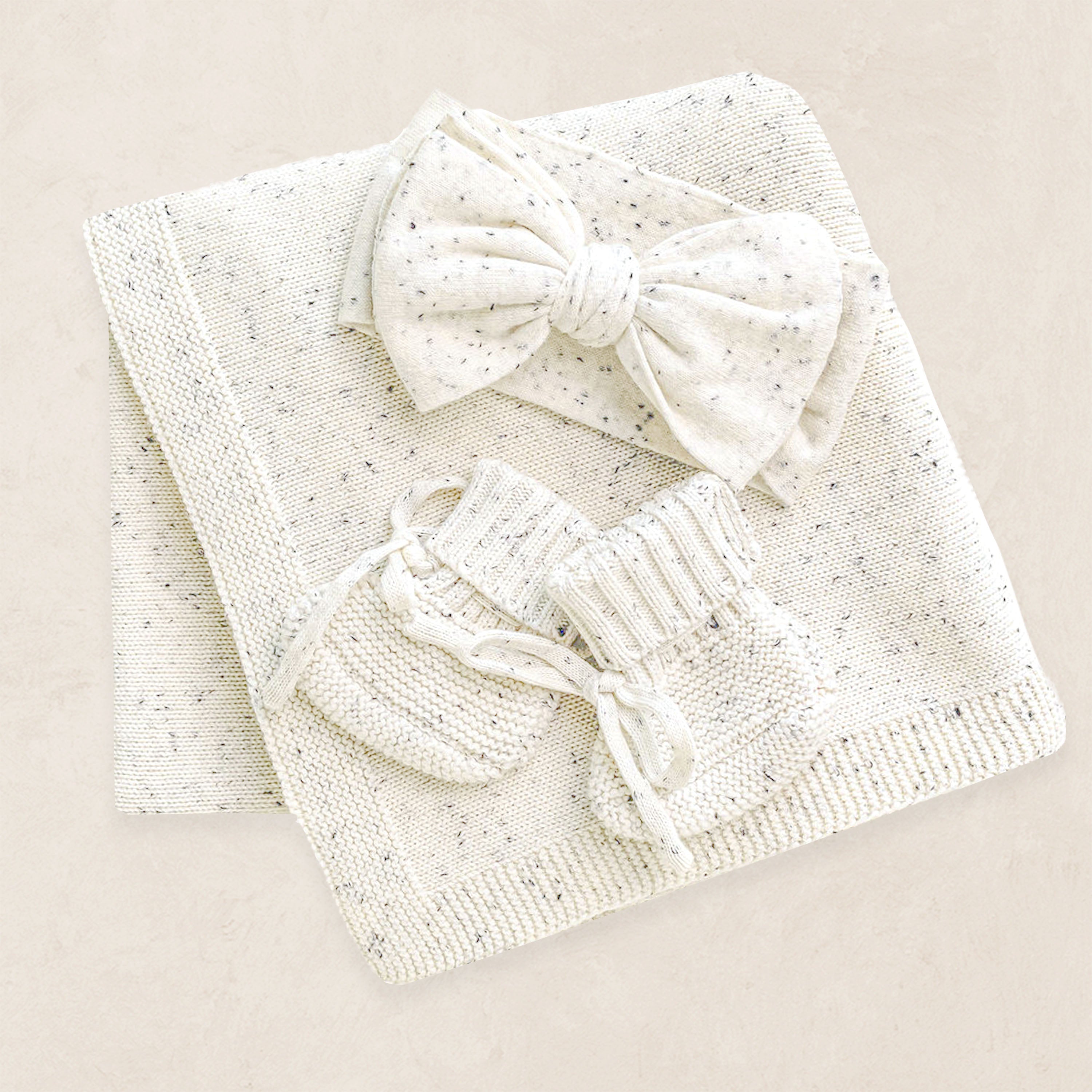 Knit Headband Bundle - Cream Speckle