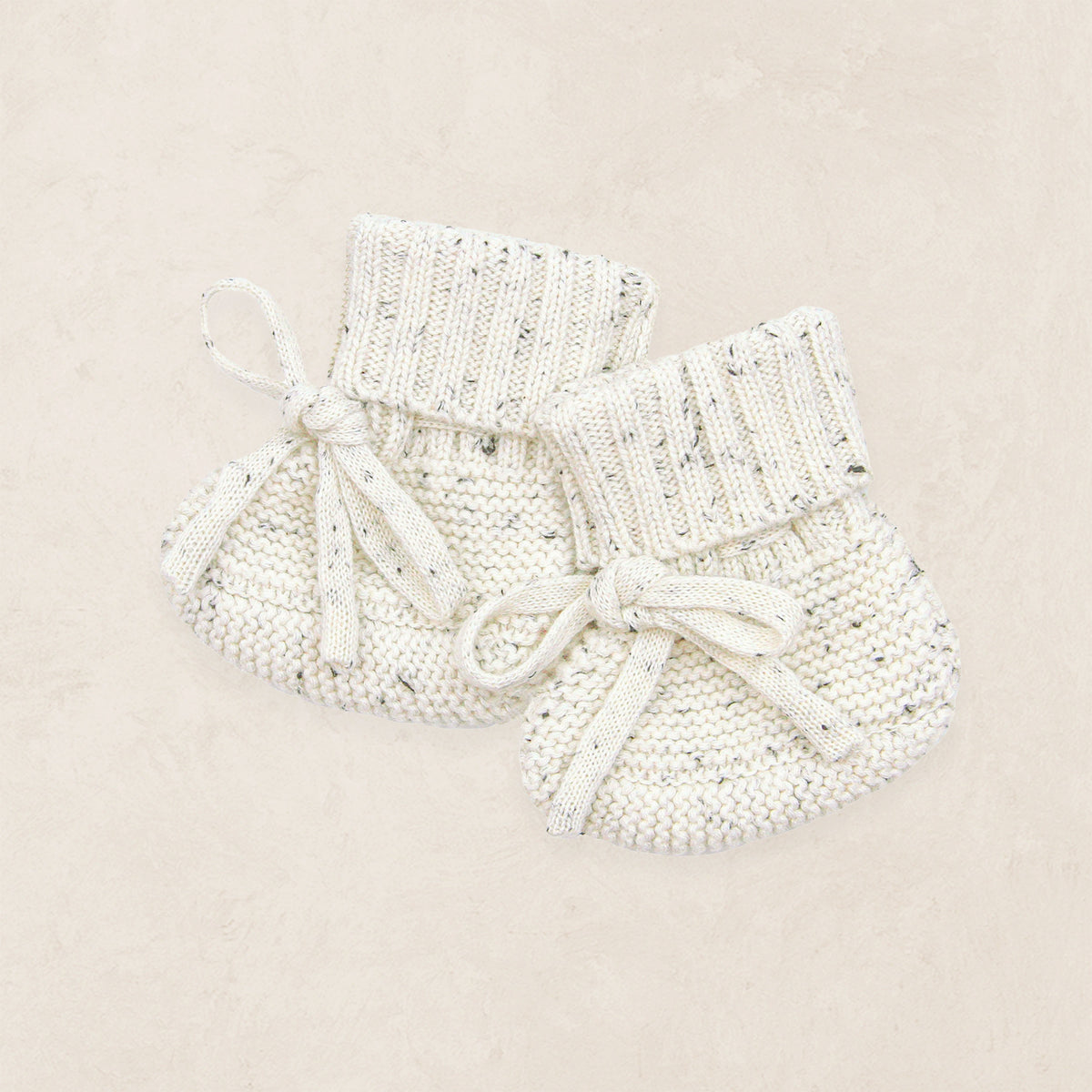 Knit Booties - Cream Speckle